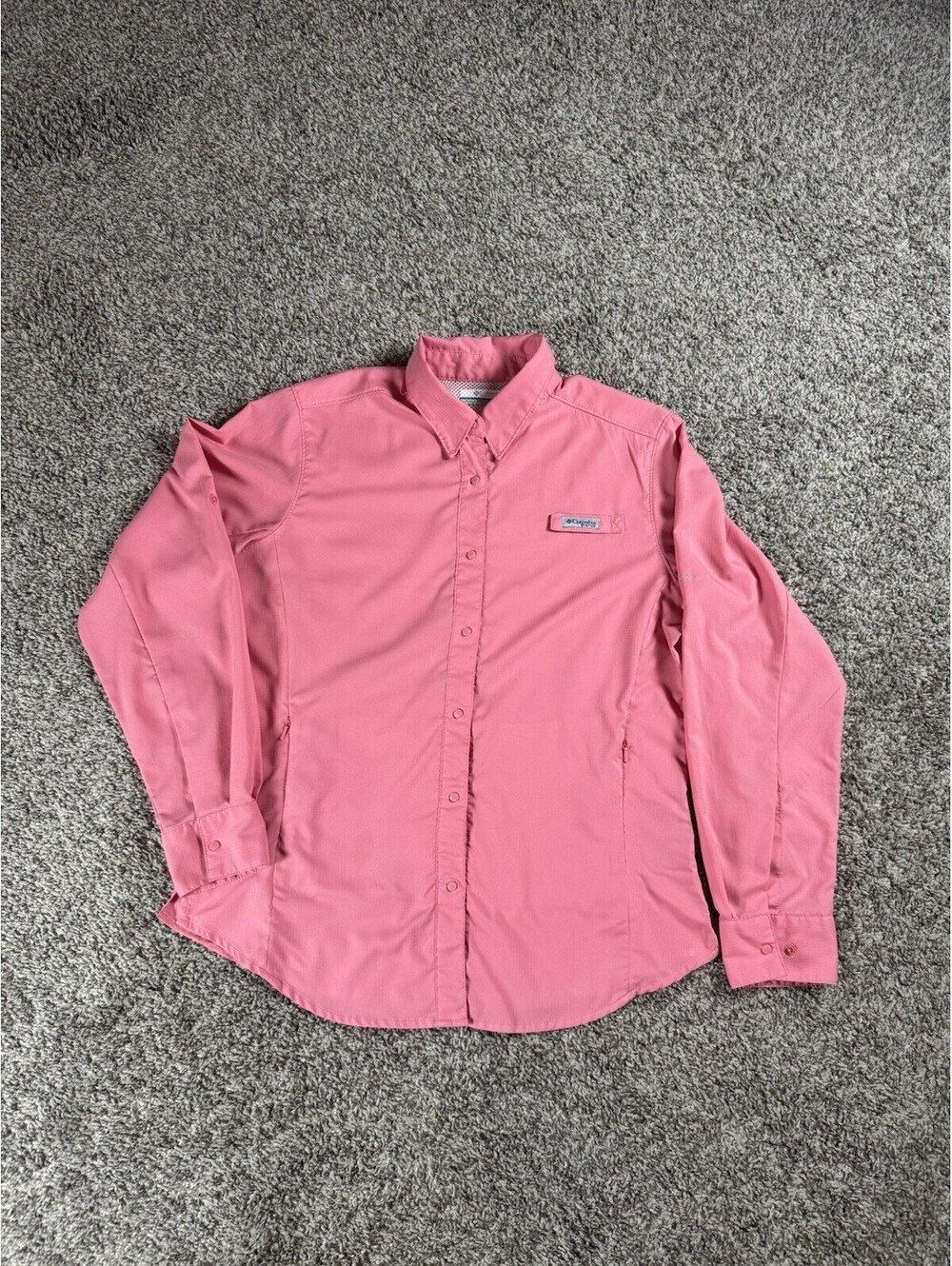 Columbia PFG Tamiami Womens Medium Pink  Fishing Shirt Vented Long Sleeve - Picture 2 of 9